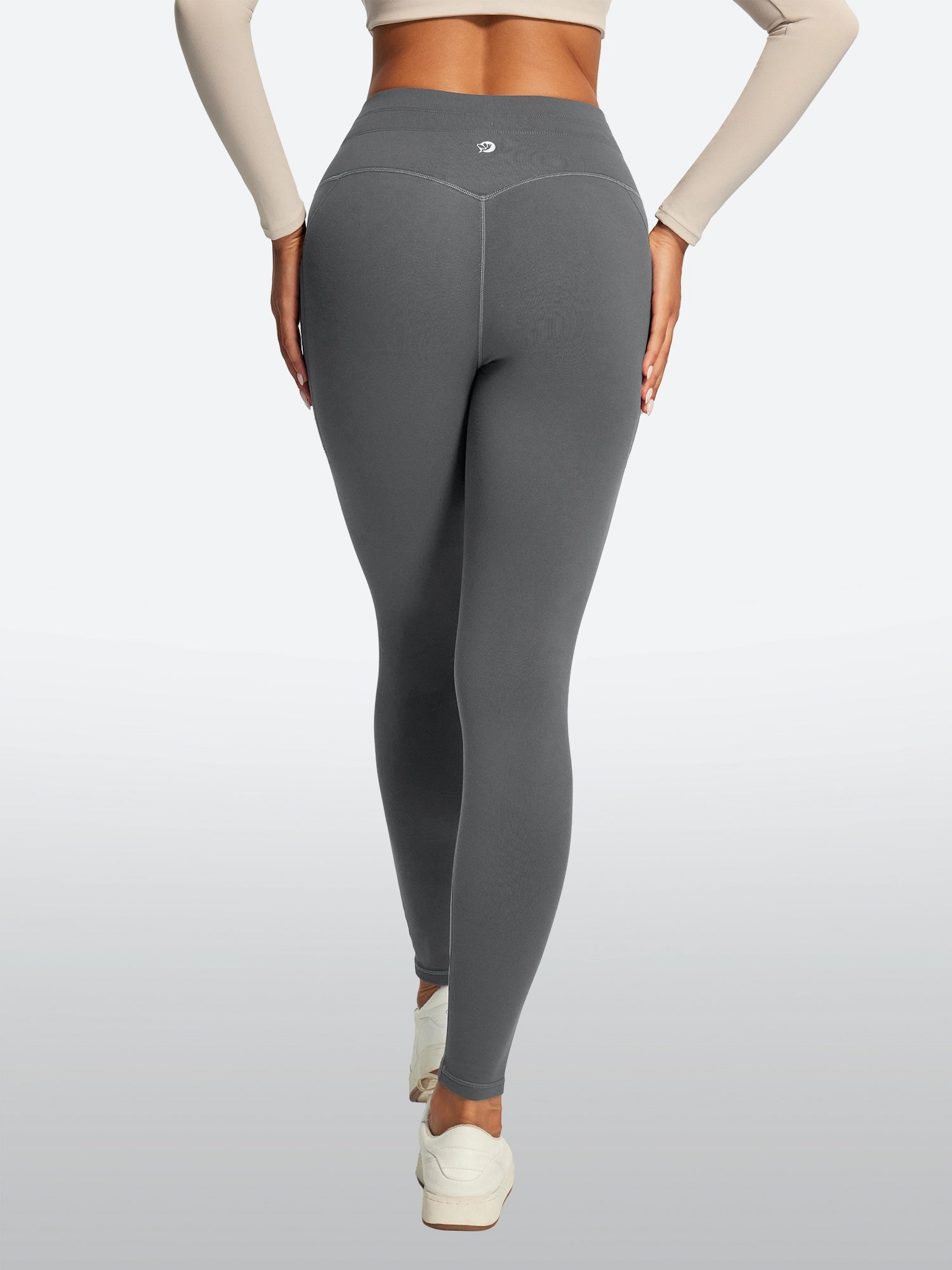 IUGA HeatLab® Waterproof No Front Seam Fleece-Lined High-Waist Drawstring Leggings | Affordable Yoga Leggings & Activewear by IUGA