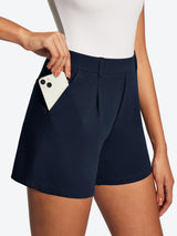 IUGA High Waisted Pleated Wide Leg Shorts - IUGA