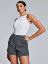 IUGA High Waisted Pleated Wide Leg Shorts - IUGA