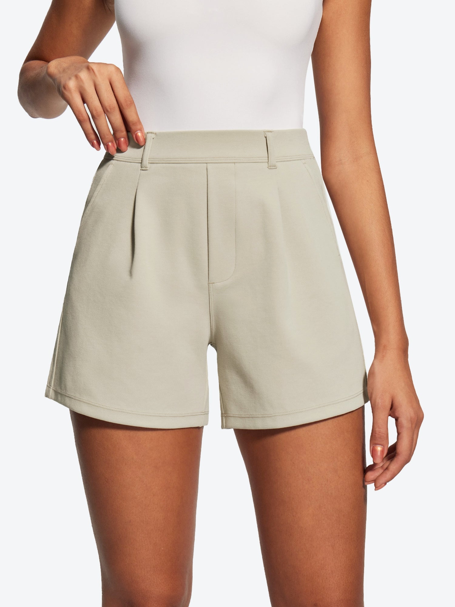 IUGA High Waisted Pleated Wide Leg Shorts - IUGA