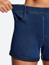 IUGA High Waisted Stretchy Tummy Control Pull On Jean Shorts - IUGA