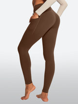 IUGA HeatLab® Waterproof No Front Seam Fleece-Lined High-Waist Drawstring Leggings | Affordable Yoga Leggings & Activewear by IUGA